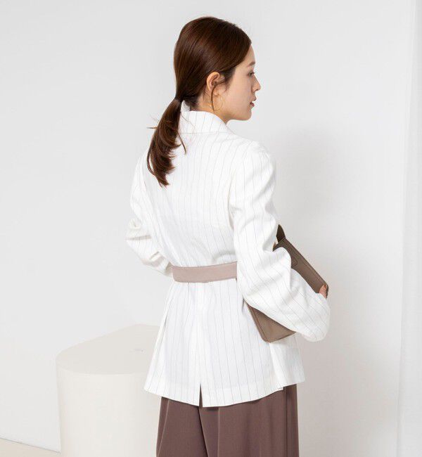 NOLLEY'S「【WEB＆一部店舗限定色アイテム】ウォッシャブルストライプオーバージャケット」|テーラードジャケット|