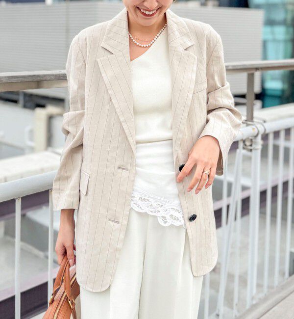 NOLLEY'S「【WEB＆一部店舗限定色アイテム】ウォッシャブルストライプオーバージャケット」|テーラードジャケット|