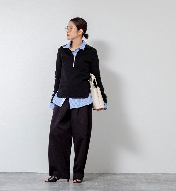 MAQWEL「【MAQWEL/マクウェル】COTTON RIBハーフジッププルオーバー」|Tシャツ・カットソー|