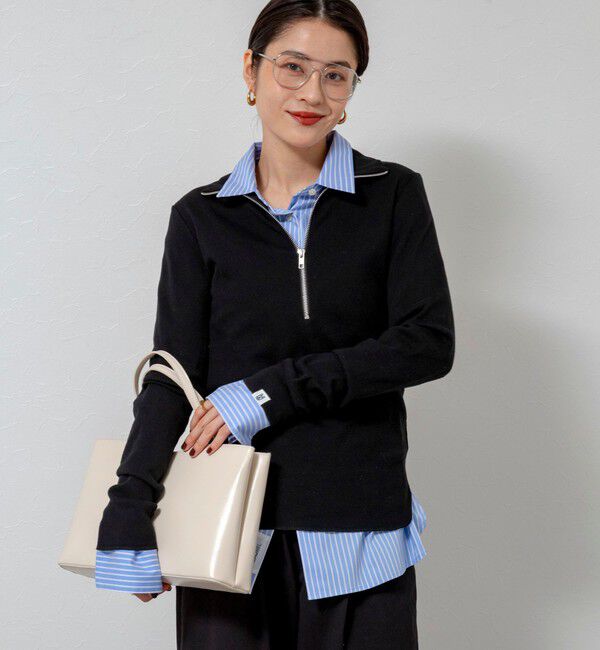 MAQWEL「【MAQWEL/マクウェル】COTTON RIBハーフジッププルオーバー」|Tシャツ・カットソー|