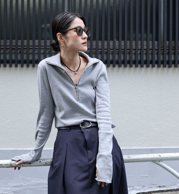 MAQWEL「【MAQWEL/マクウェル】COTTON RIBハーフジッププルオーバー」|Tシャツ・カットソー|