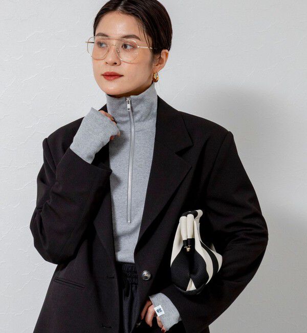 MAQWEL「【MAQWEL/マクウェル】COTTON RIBハーフジッププルオーバー」|Tシャツ・カットソー|