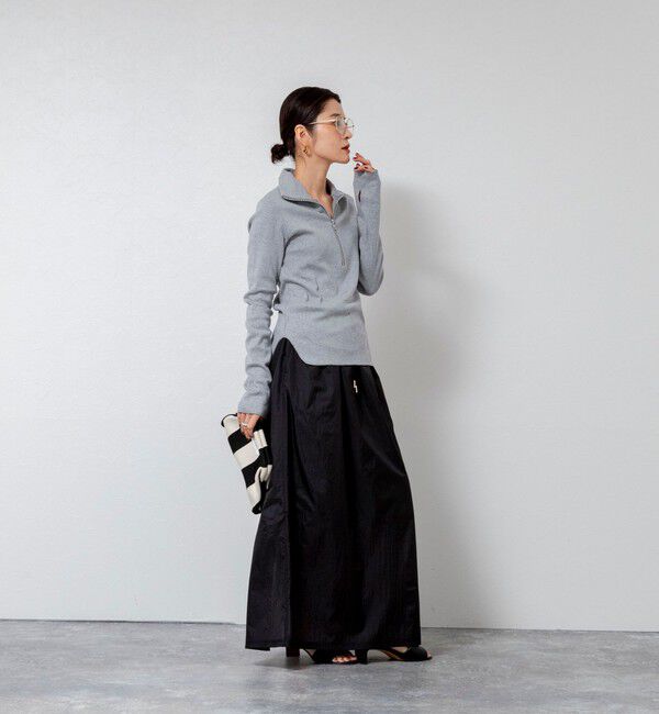 MAQWEL「【MAQWEL/マクウェル】COTTON RIBハーフジッププルオーバー」|Tシャツ・カットソー|