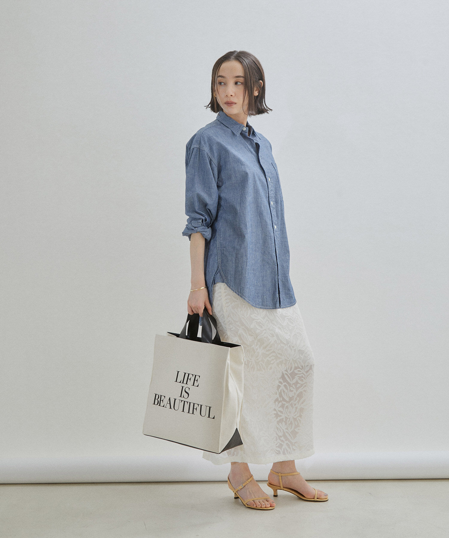 SALON adam et rope'「【セットアップ対応】シアージャガードレースタイトスカート」|スカート|