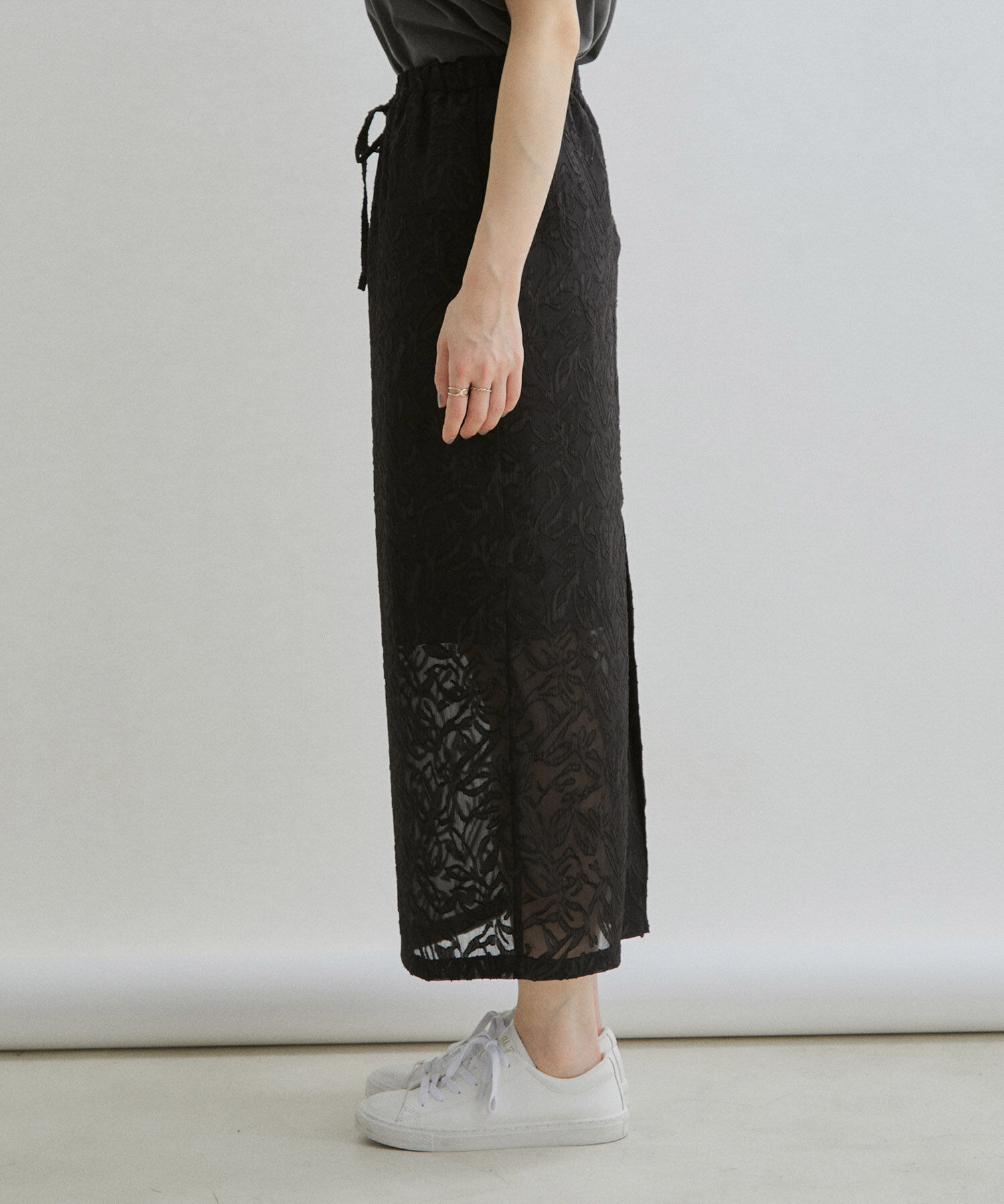 SALON adam et rope'「【セットアップ対応】シアージャガードレースタイトスカート」|スカート|