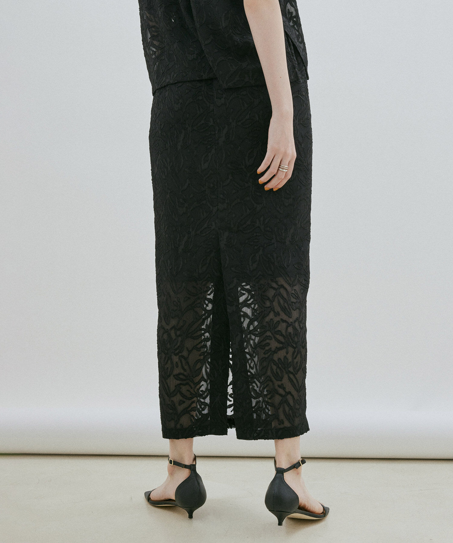 SALON adam et rope'「【セットアップ対応】シアージャガードレースタイトスカート」|スカート|