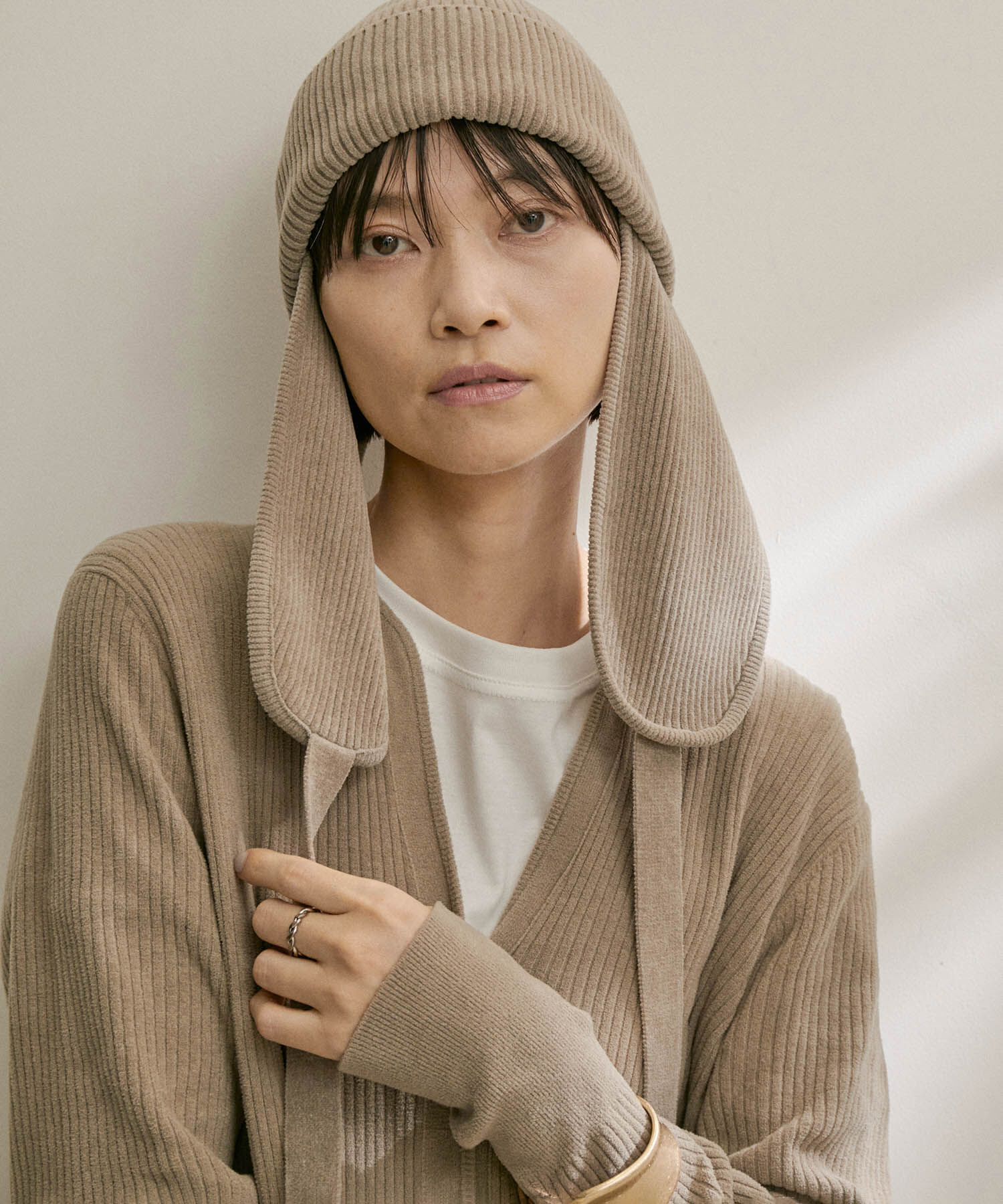 SALON adam et rope'「フライトキャップ -CreamyCotton /クリーミーコットン-」|ニット帽|