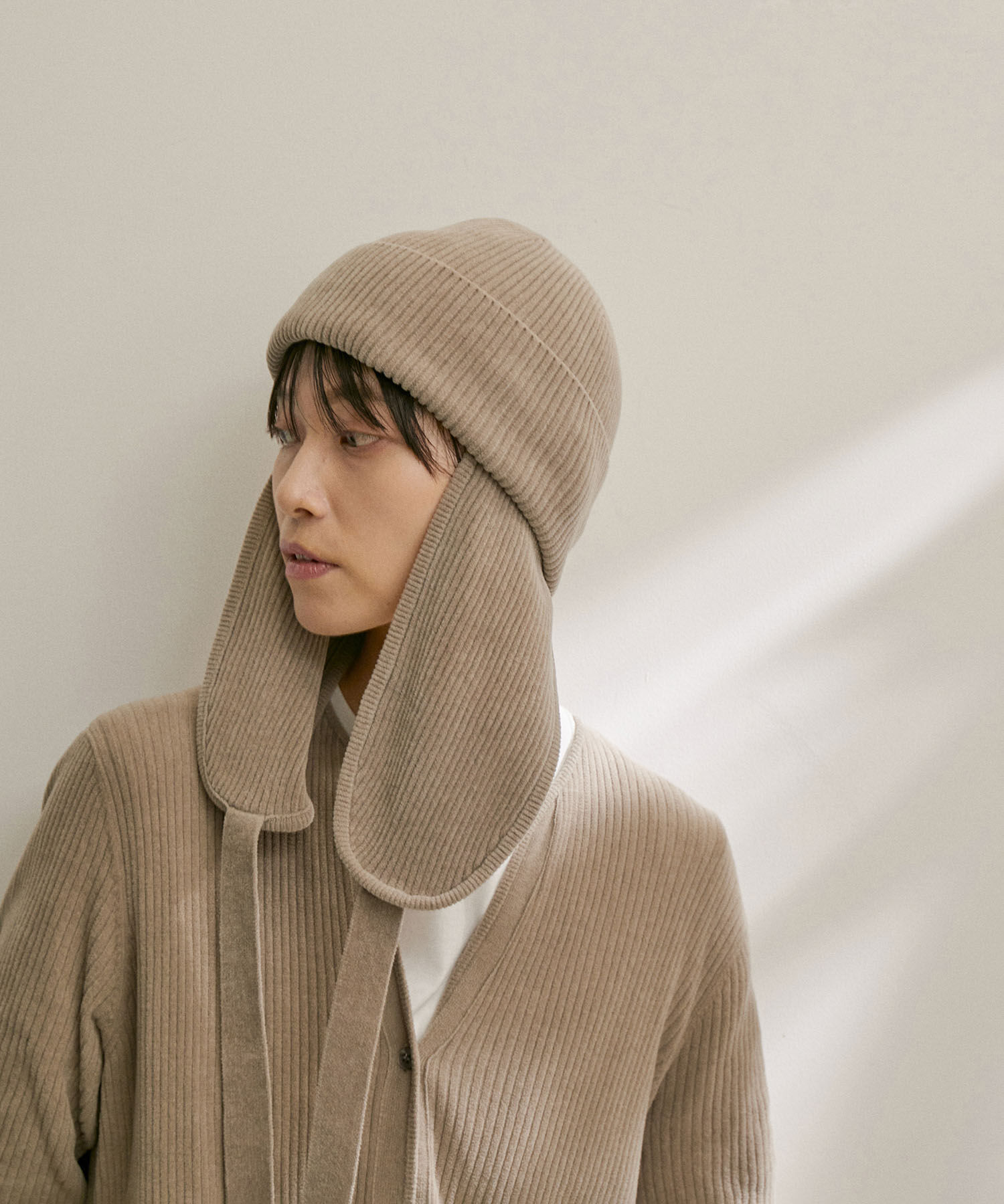 SALON adam et rope'「フライトキャップ -CreamyCotton /クリーミーコットン-」|ニット帽|グレー(07)