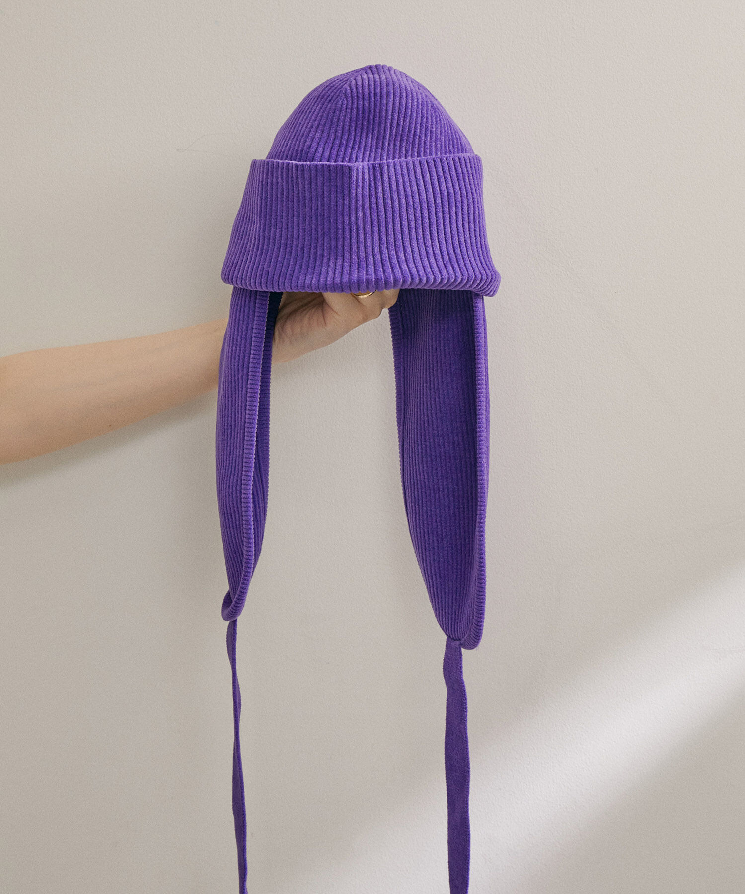 SALON adam et rope'「フライトキャップ -CreamyCotton /クリーミーコットン-」|ニット帽|パープル(50)