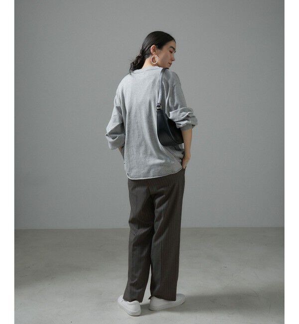 SALON adam et rope'「コンフォートスラックスパンツ 無地/ストライプ【セットアップ対応】」|スラックス|