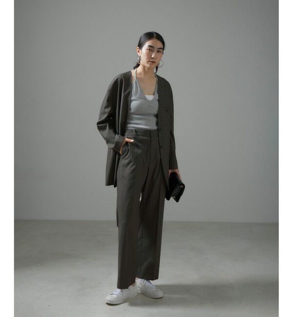 SALON adam et rope'「コンフォートスラックスパンツ 無地/ストライプ【セットアップ対応】」|スラックス|