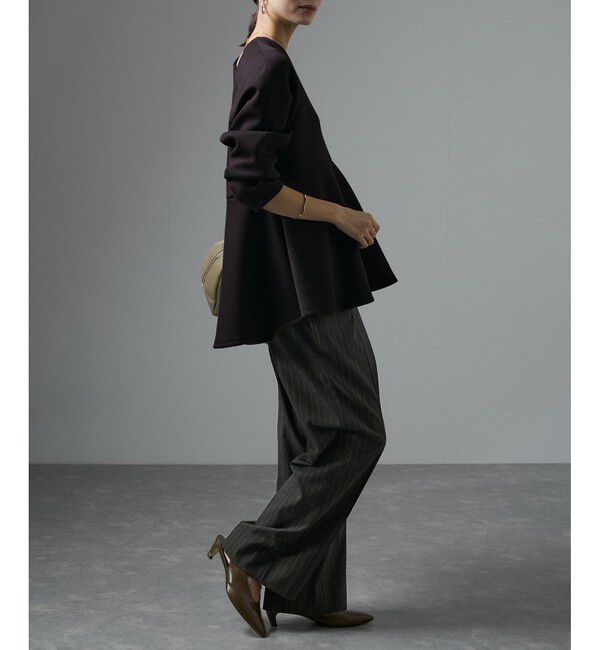 SALON adam et rope'「コンフォートスラックスパンツ 無地/ストライプ【セットアップ対応】」|スラックス|