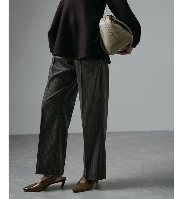 SALON adam et rope'「コンフォートスラックスパンツ 無地/ストライプ【セットアップ対応】」|スラックス|