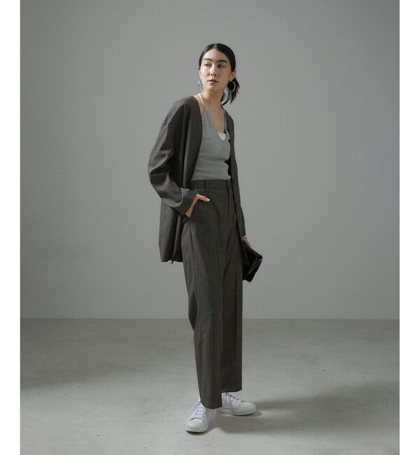 SALON adam et rope'「コンフォートスラックスパンツ 無地/ストライプ【セットアップ対応】」|スラックス|