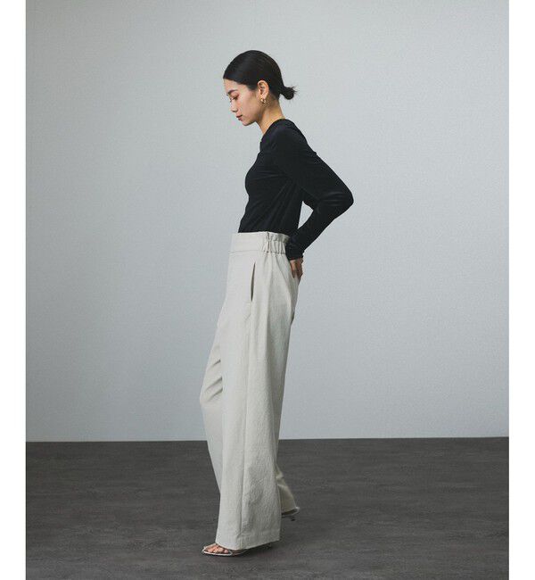 SALON adam et rope'「コットンライクスタイルアップパンツ」|スラックス|