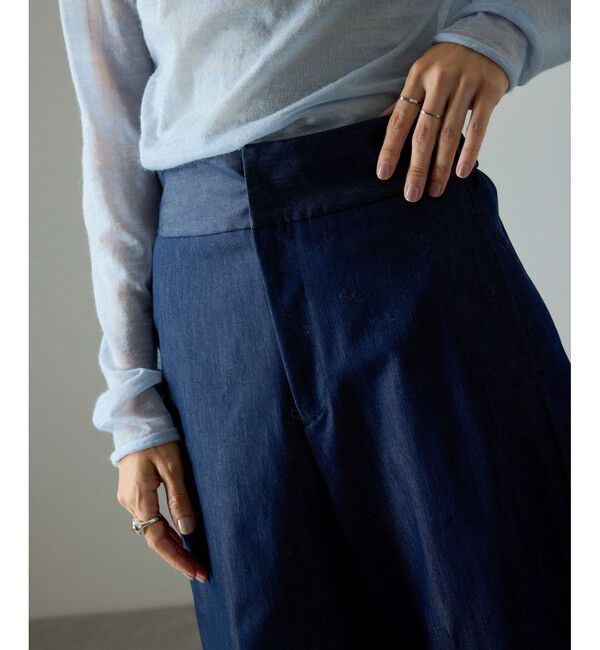 SALON adam et rope'「コットンライクスタイルアップパンツ」|スラックス|