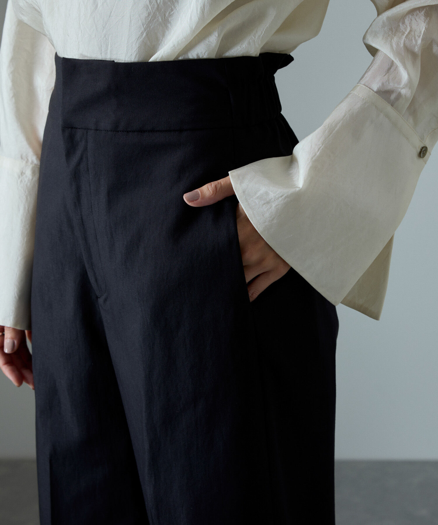 SALON adam et rope'「コットンライクスタイルアップパンツ」|スラックス|