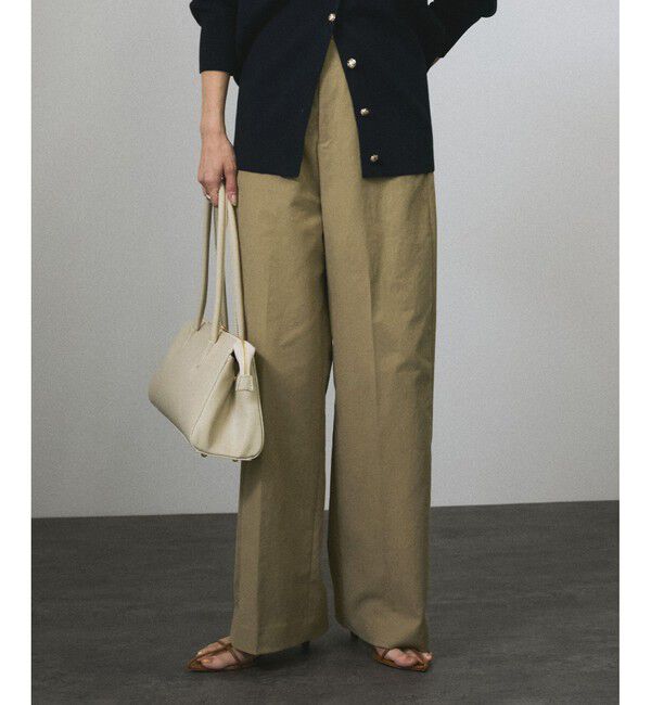 SALON adam et rope'「コットンライクスタイルアップパンツ」|スラックス|ベージュ
