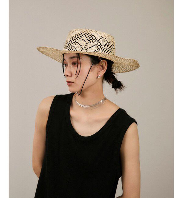 SALON adam et rope'「【chisaki】WONDER FULL LIFE &times; chisaki Natural grass」|ハット|