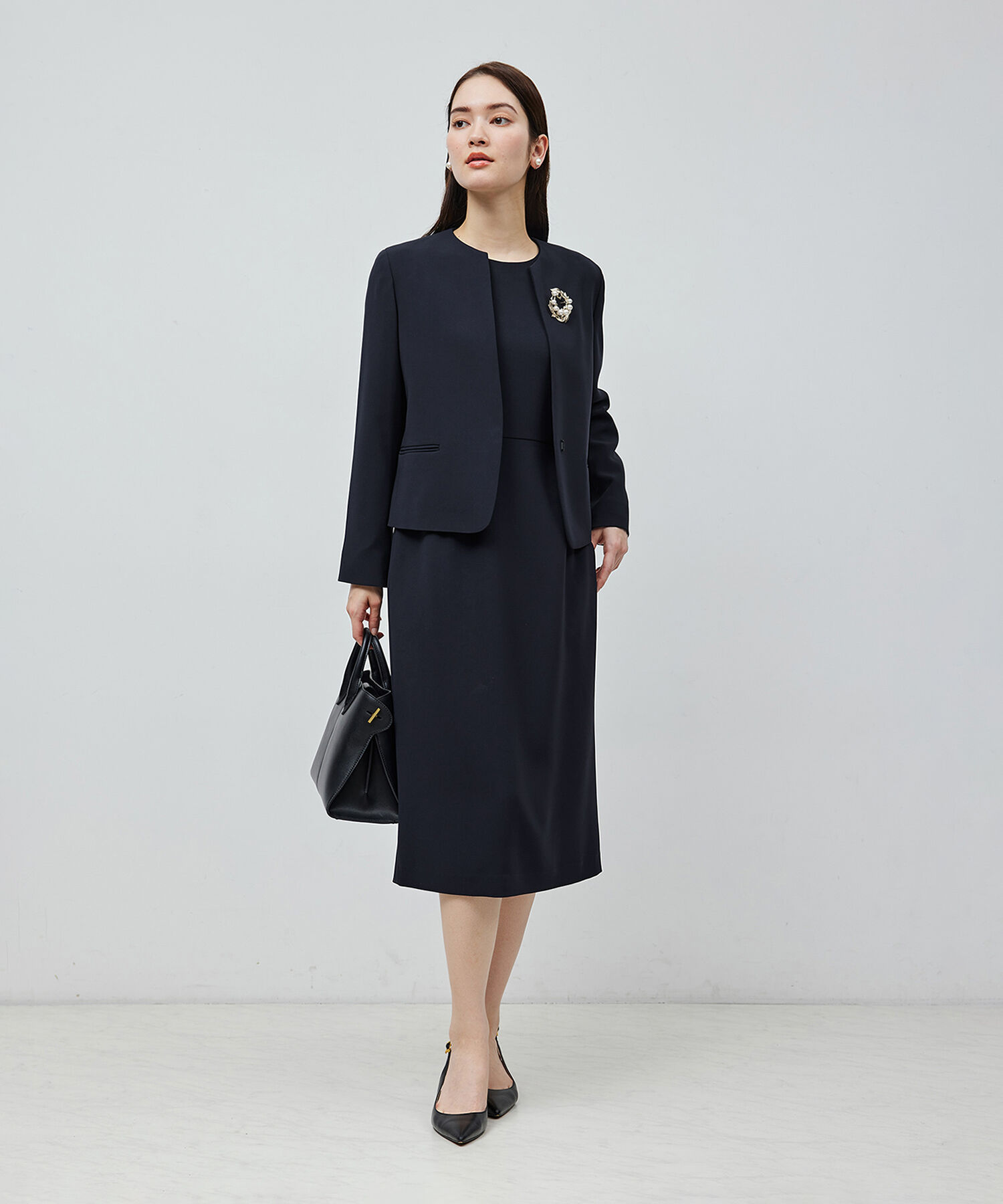 ROPE「トリアセダブルクロスウエストコンシャスワンピース」|ワンピース|