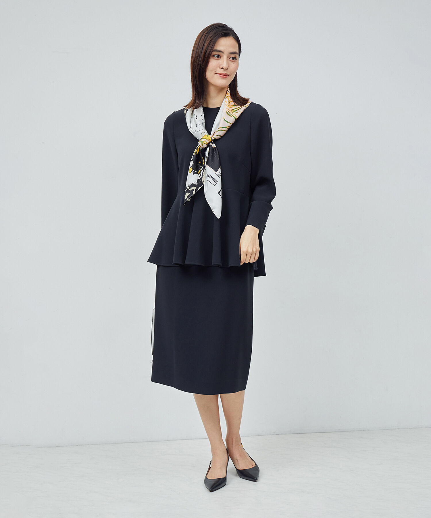 ROPE「トリアセテートダブルクロス タイトスカート【セレモニー/通勤対応】【洗える】」|スカート|