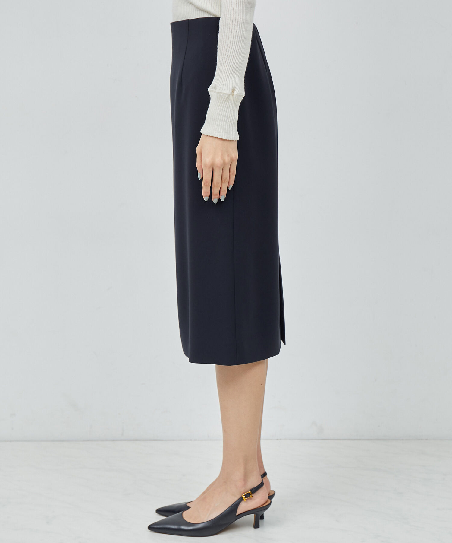 ROPE「トリアセテートダブルクロス タイトスカート【セレモニー/通勤対応】【洗える】」|スカート|