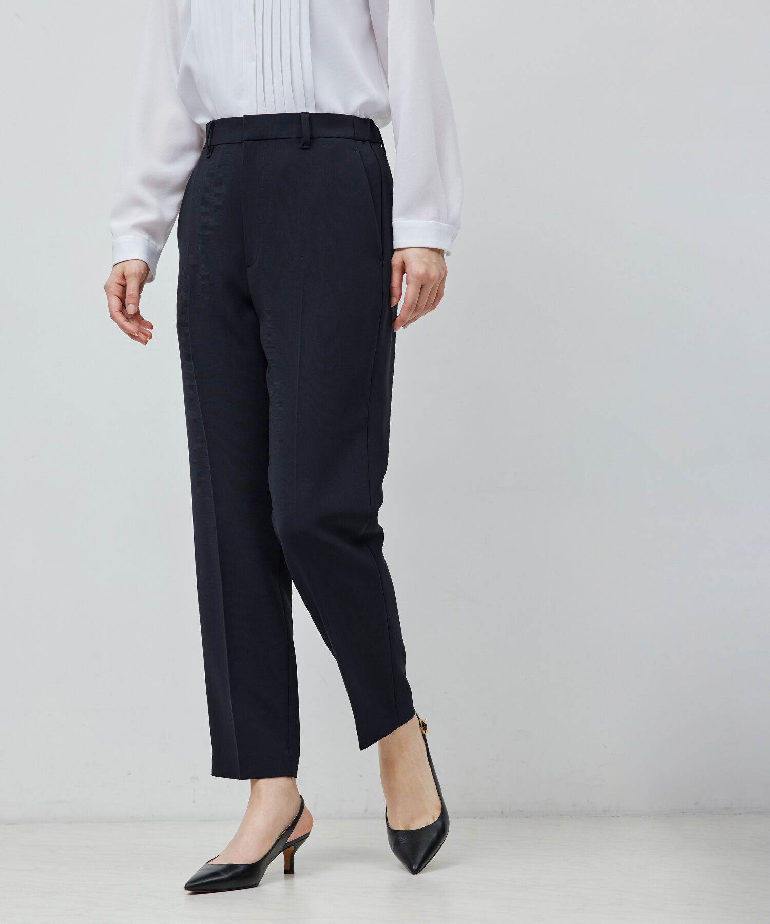 ROPE「トリアセテートダブルクロス サイドゴムテーパードパンツ【セレモニー/通勤対応】【洗える】」|その他|