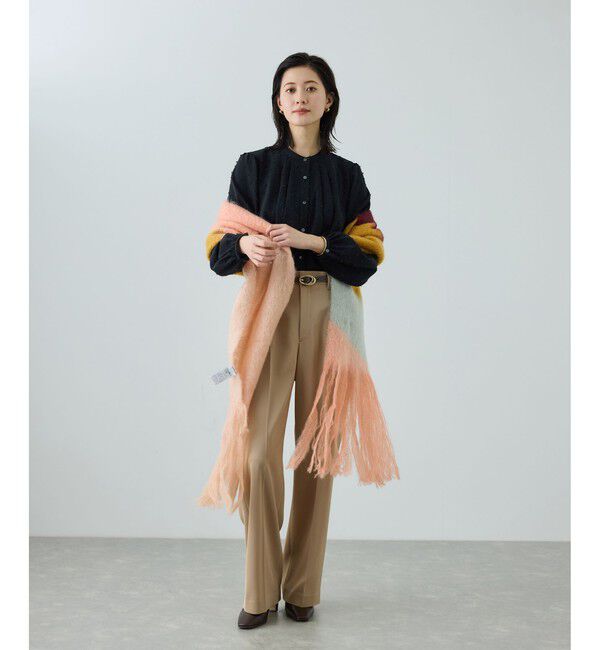 ROPE「センタープレスパンツ(トリアセテートツイル/デニムライク)」|チノ|