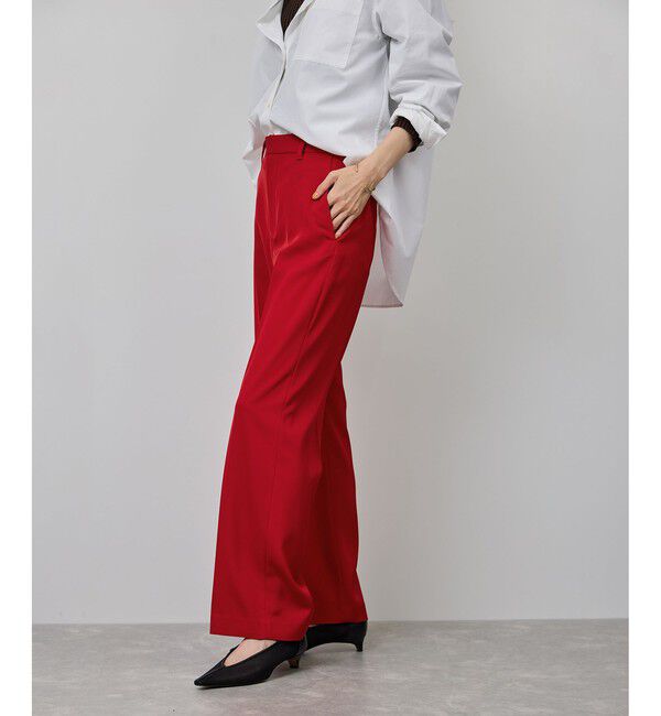 ROPE「センタープレスパンツ(トリアセテートツイル/デニムライク)」|チノ|