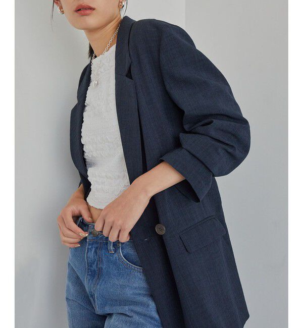 VIS「美easyテーラードジャケット【洗える】」|テーラードジャケット|ネイビー(40)