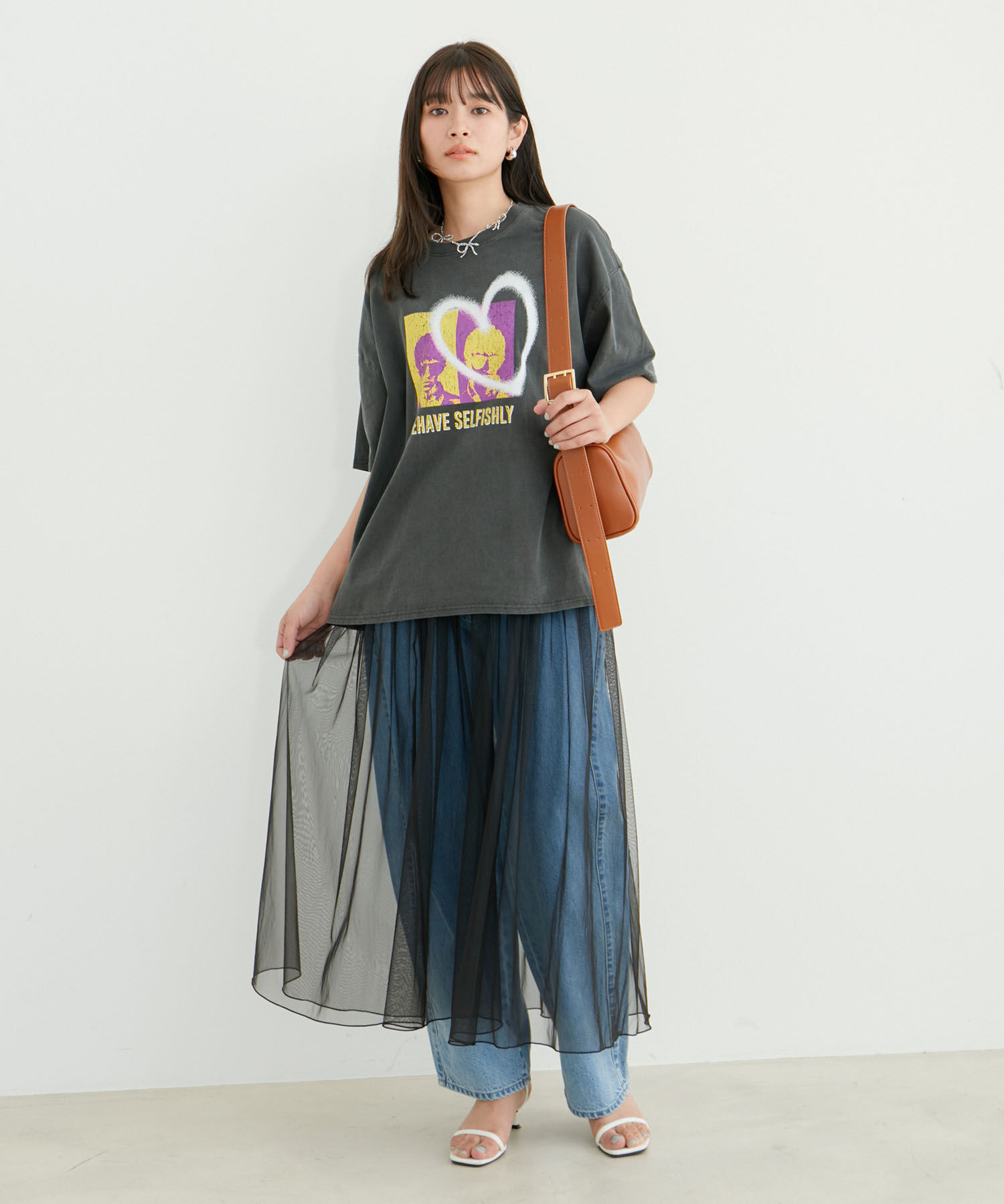 VIS「【2WAY】チュールロングスカート」|スカート|