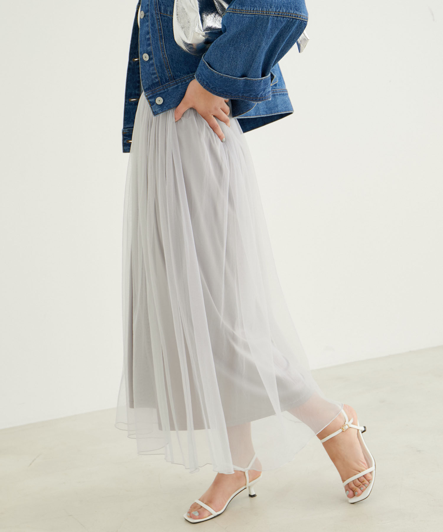 VIS「【2WAY】チュールロングスカート」|スカート|