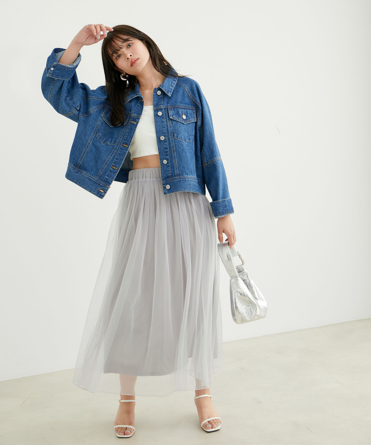 VIS「【2WAY】チュールロングスカート」|スカート|