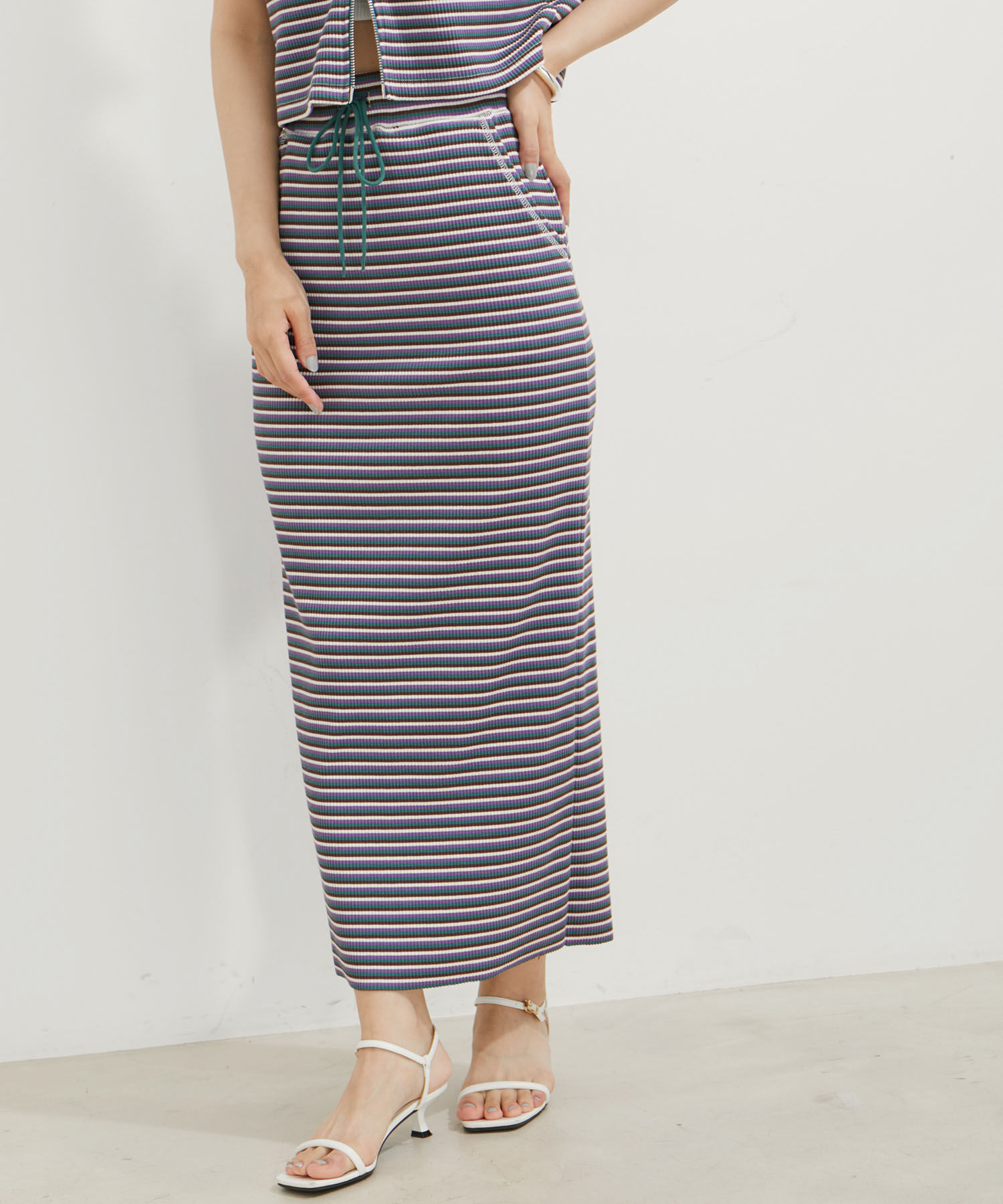 VIS「【セットアップ対応】リブタイトスカート【セルフカット可能】【洗える】」|スカート|