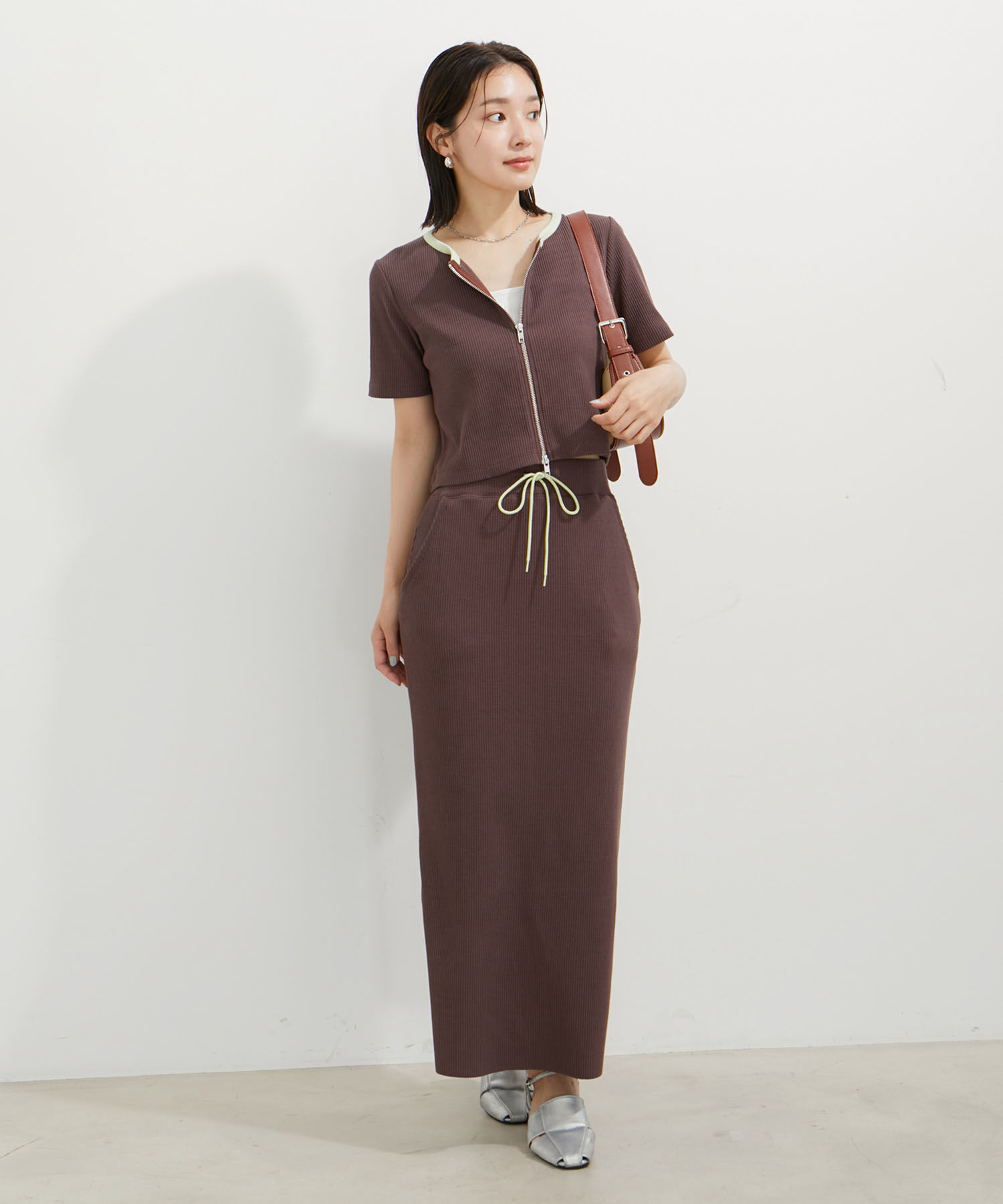 VIS「【セットアップ対応】リブタイトスカート【セルフカット可能】【洗える】」|スカート|