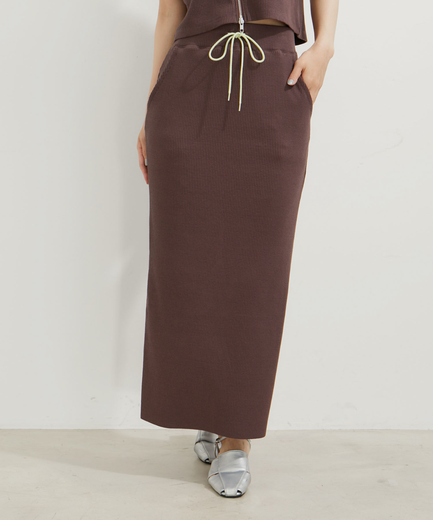VIS「【セットアップ対応】リブタイトスカート【セルフカット可能】【洗える】」|スカート|