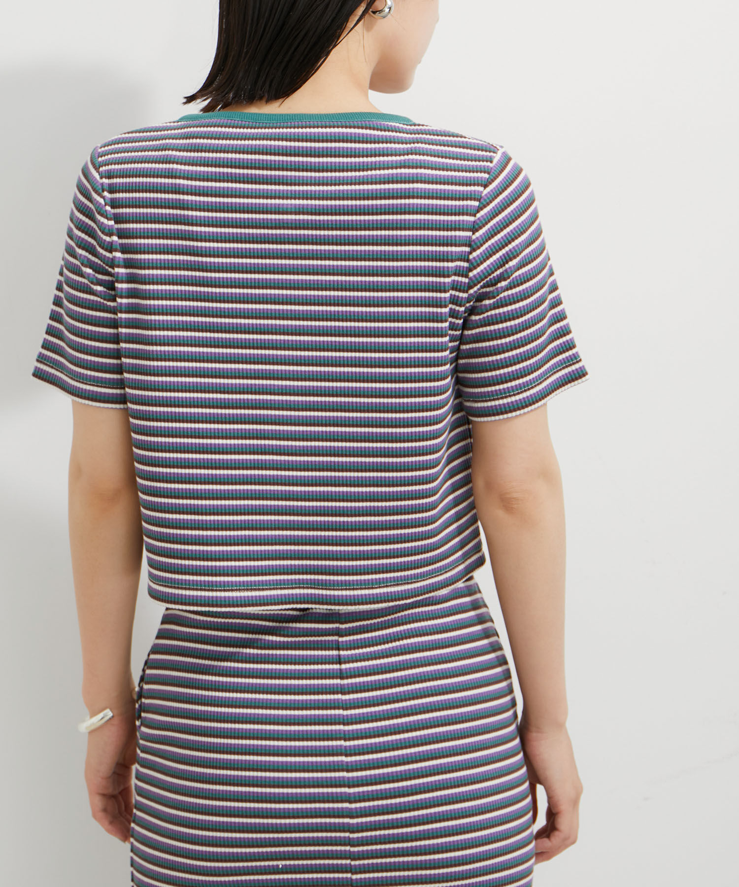 VIS「【セットアップ対応】リブ半袖ZIPカーディガン【洗える】」|カーディガン|