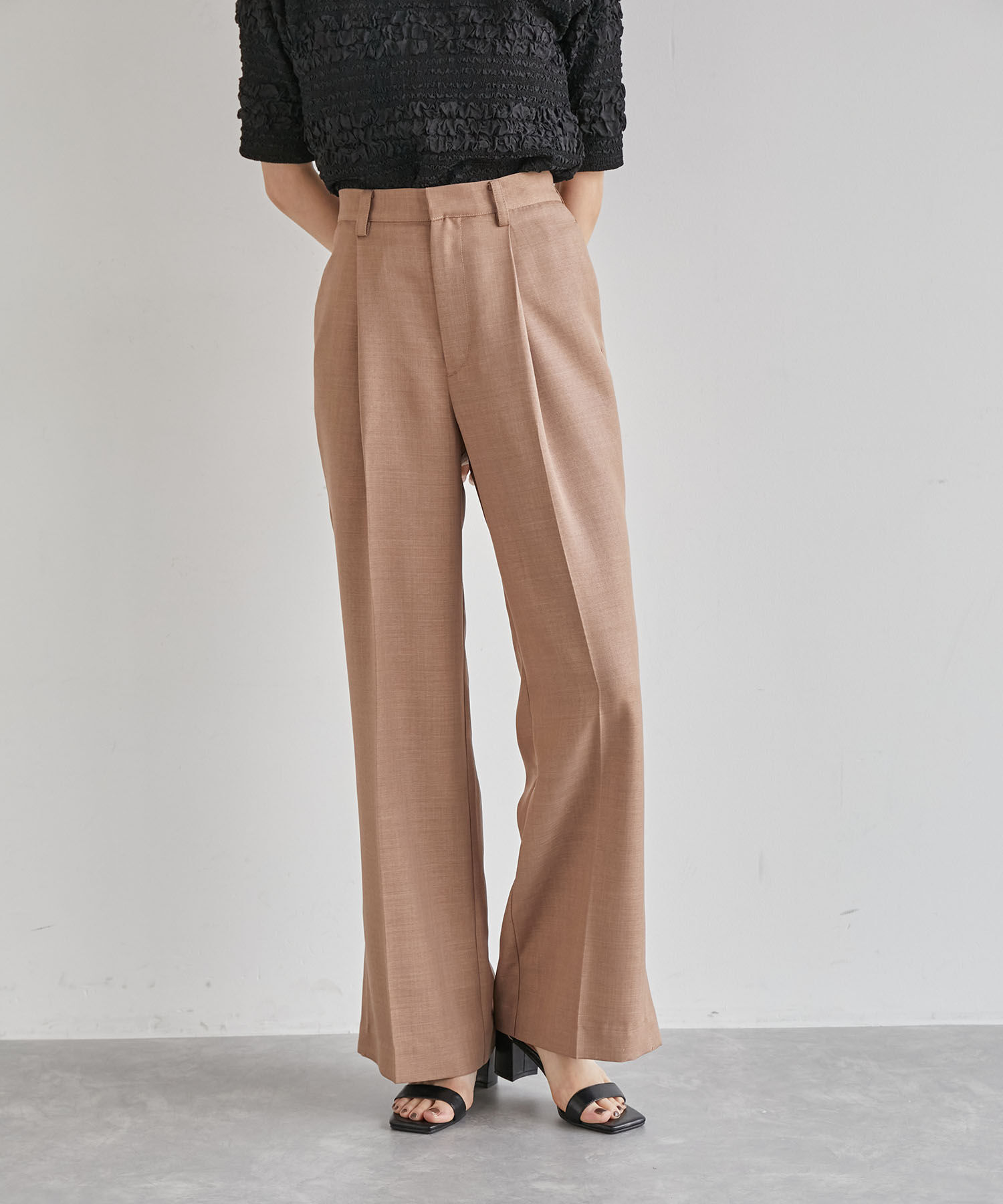 VIS「【吸水速乾/UV】スカートレイヤードスラックスパンツ【SET】」|スラックス|