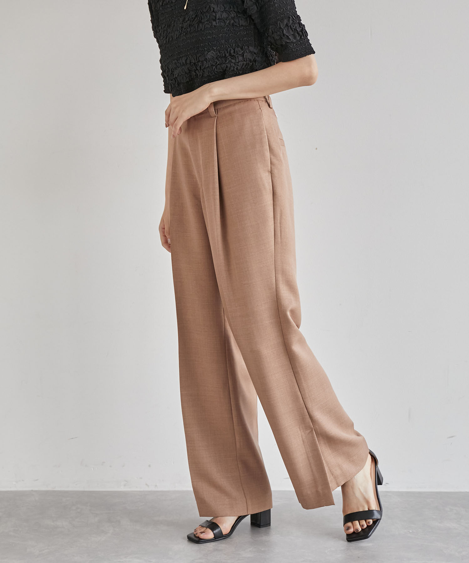 VIS「【吸水速乾/UV】スカートレイヤードスラックスパンツ【SET】」|スラックス|