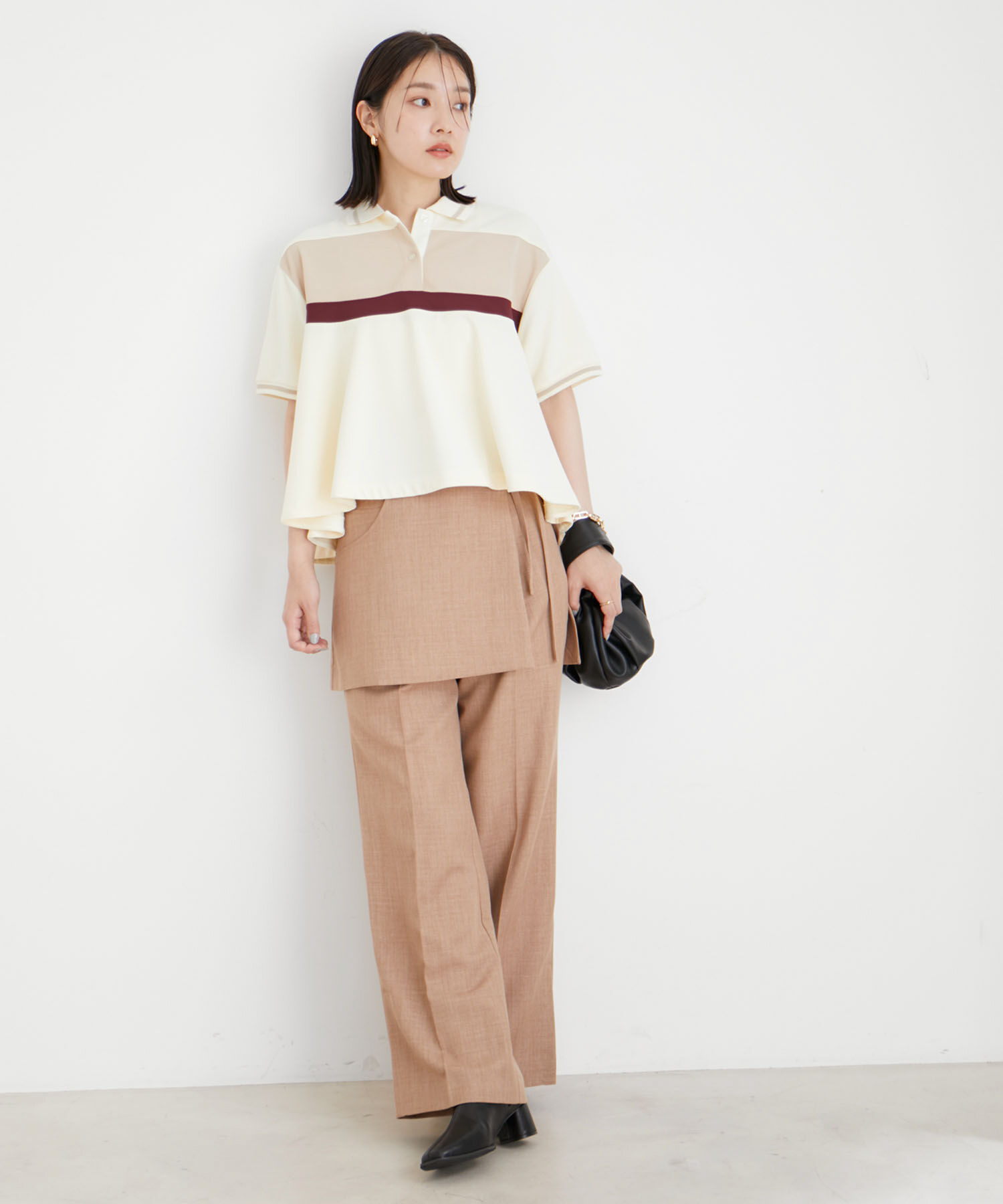 VIS「【吸水速乾/UV】スカートレイヤードスラックスパンツ【SET】」|スラックス|