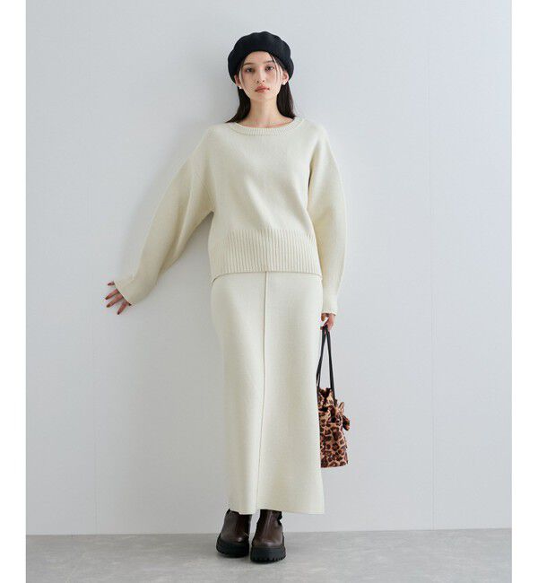 VIS「【セットアップ対応】もちっとニットミラノリブプルオーバー」|ニット・セーター|