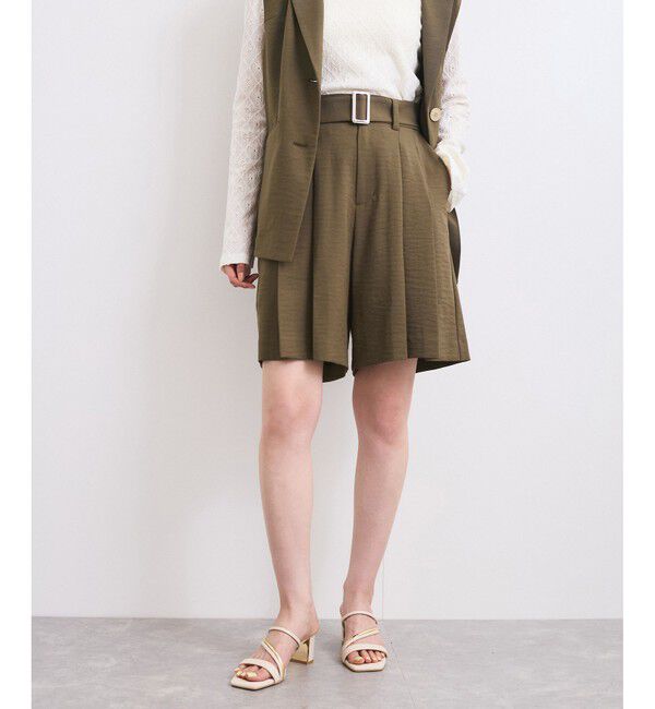 VIS「【セットアップ対応】ベルト付きバミューダパンツ」|チノ|