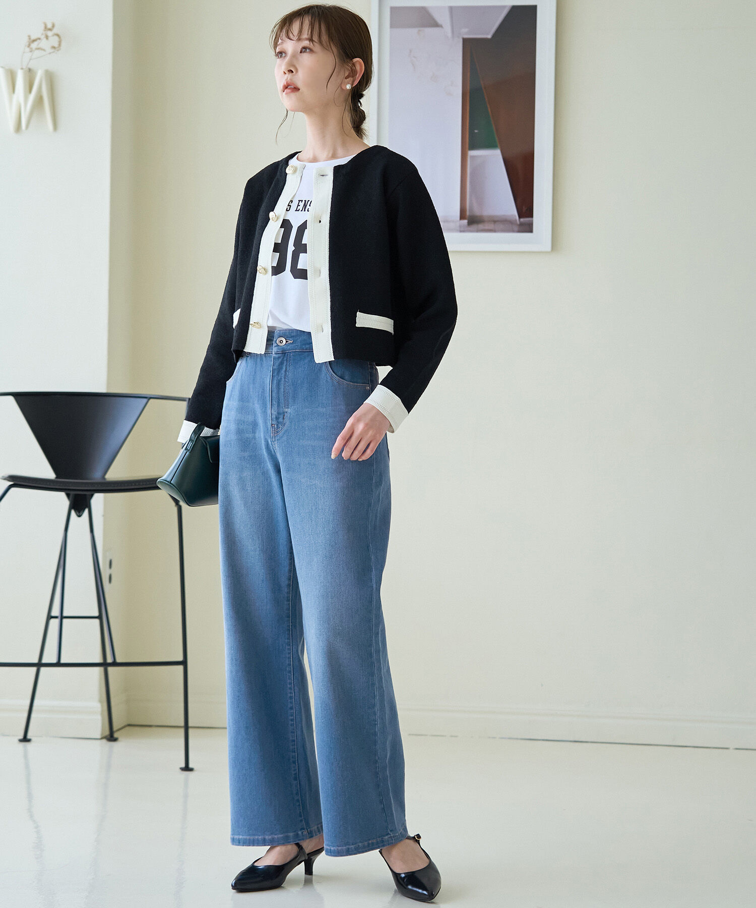 Rope&rsquo;Picnic「【ウエスト革命デニム】ウエストシェイプフレアデニムパンツ/新色追加」|デニム|