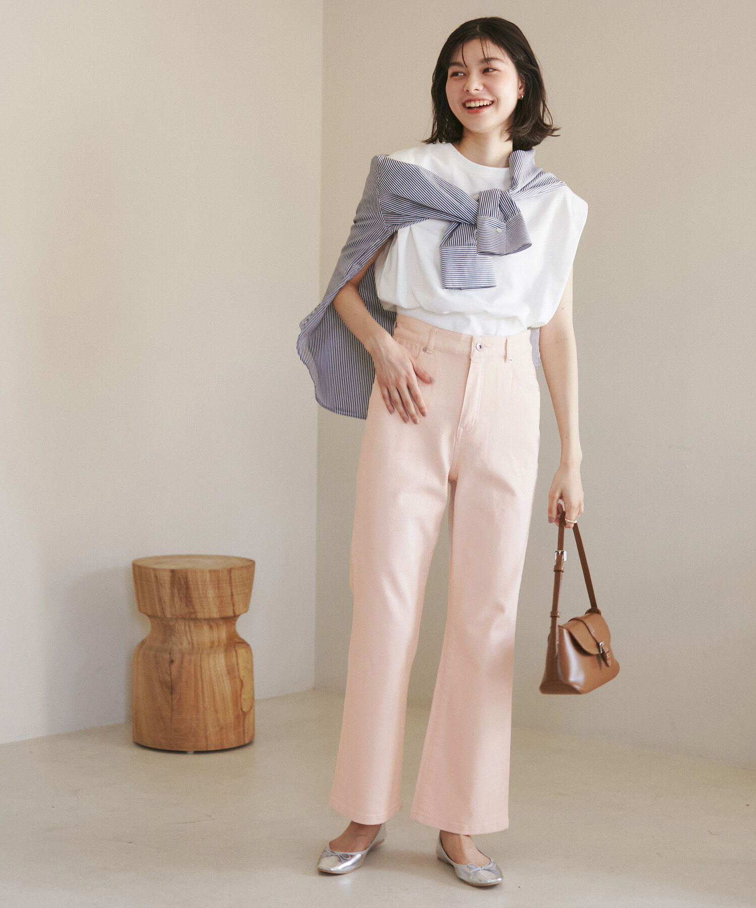 Rope&rsquo;Picnic「【ウエスト革命デニム】ウエストシェイプフレアデニムパンツ/新色追加」|デニム|