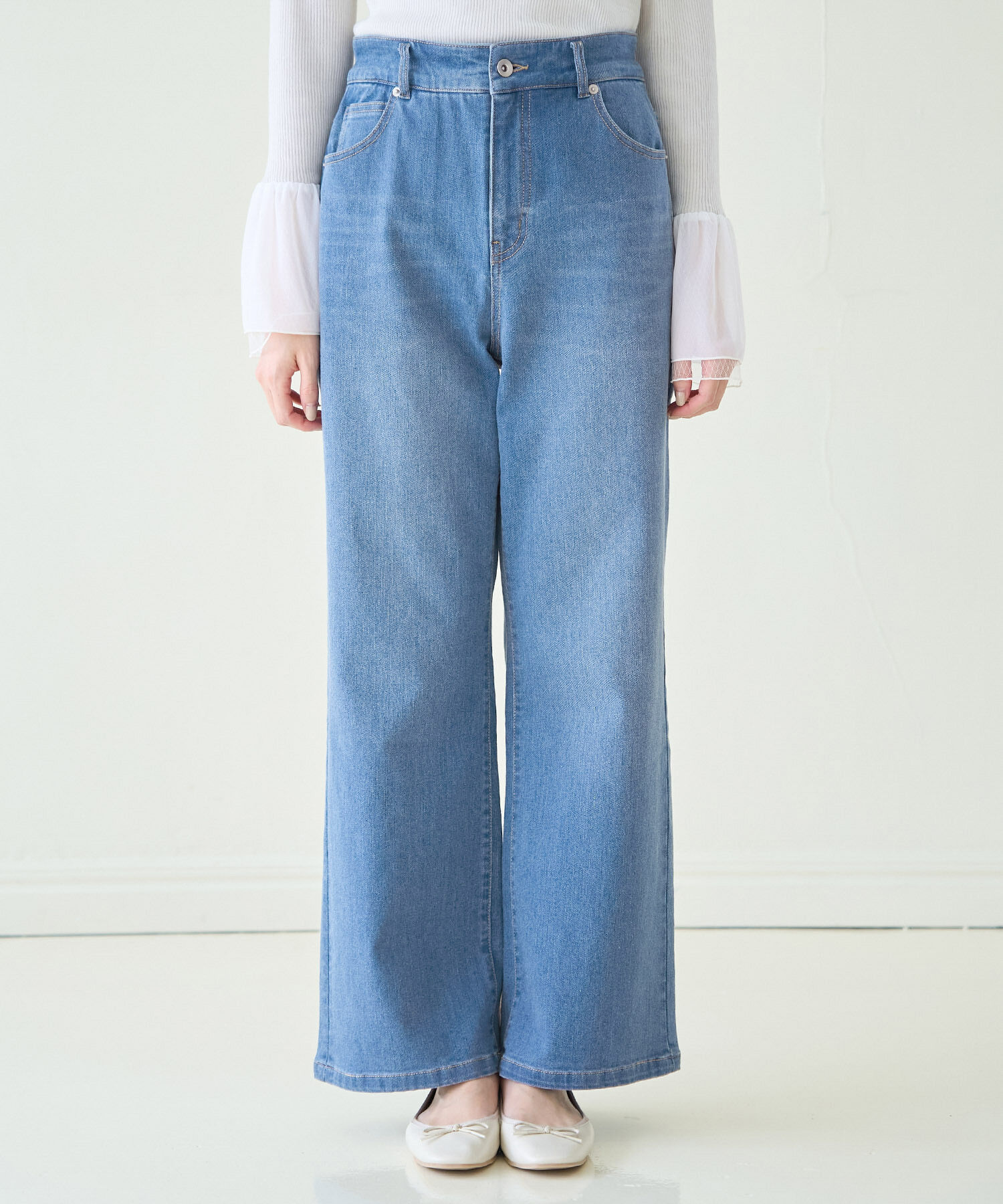 Rope&rsquo;Picnic「【ウエスト革命デニム】ウエストシェイプフレアデニムパンツ/新色追加」|デニム|