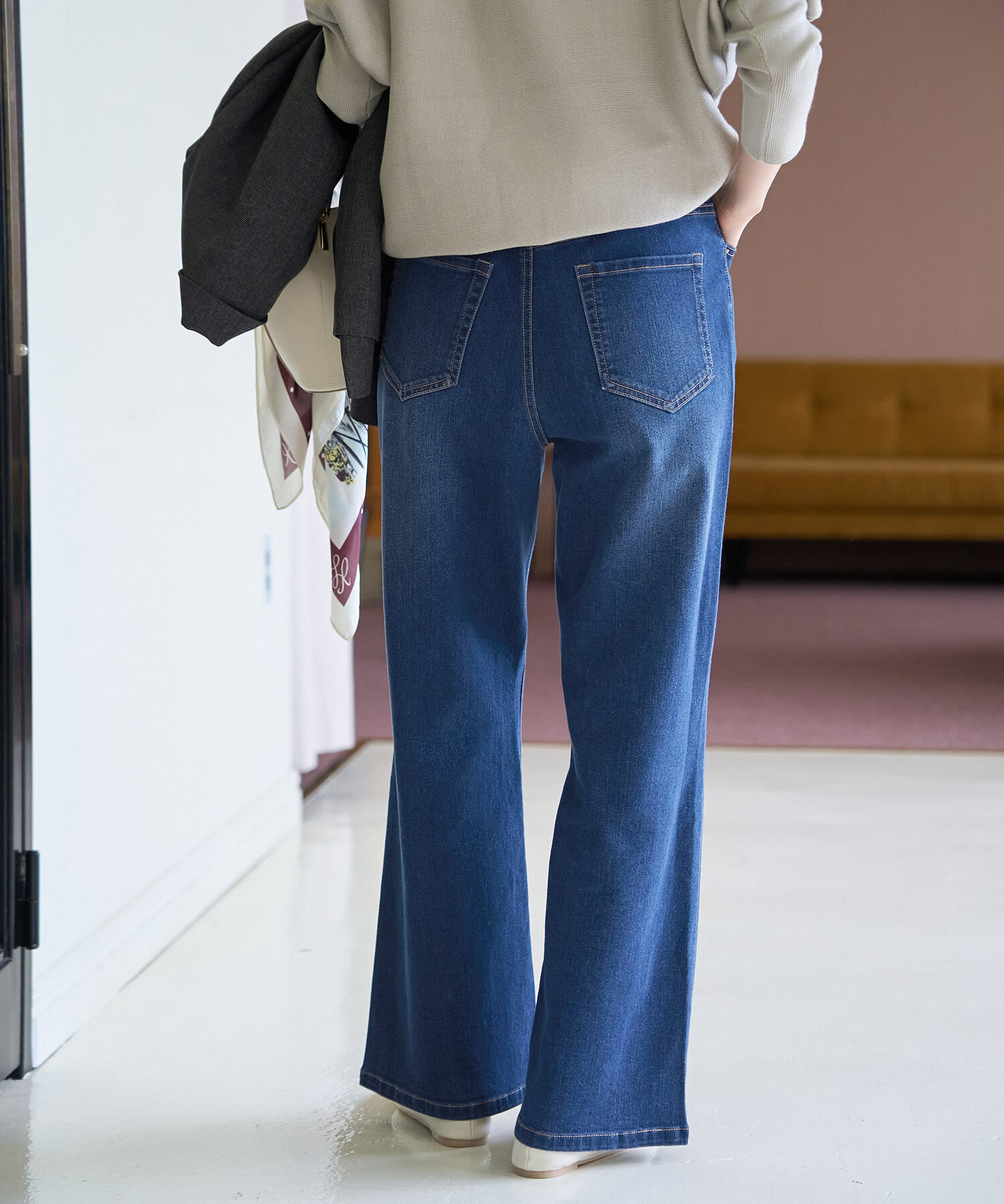 Rope&rsquo;Picnic「【ウエスト革命デニム】ウエストシェイプフレアデニムパンツ/新色追加」|デニム|