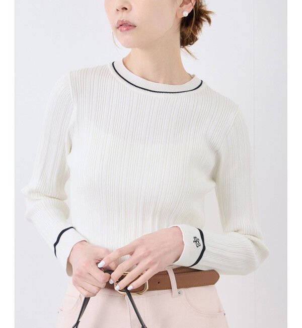 Rope&rsquo;Picnic「シルク混ワンポイントニットプルオーバー」|ニット・セーター|