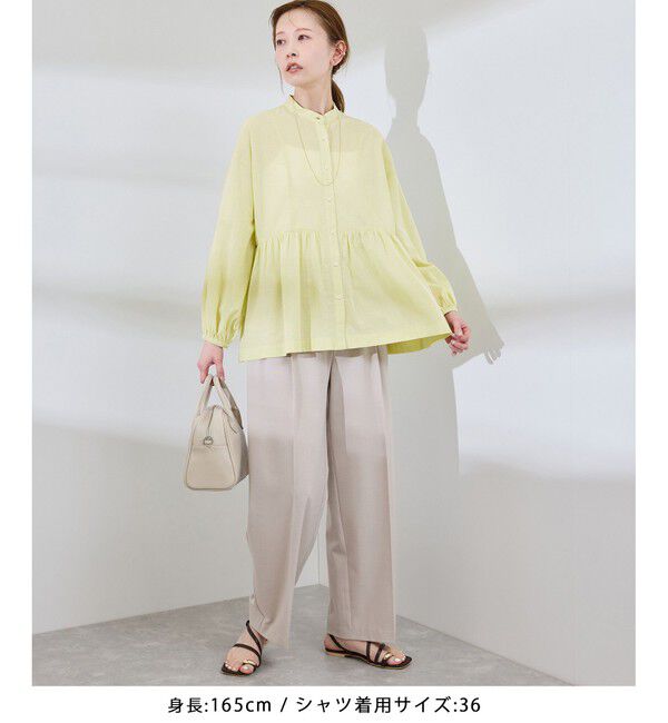 Rope&rsquo;Picnic「【接触冷感・通気性】お着軽シャツシリーズ/綿ボイルペプラムシャツ」|シャツ・ブラウス|