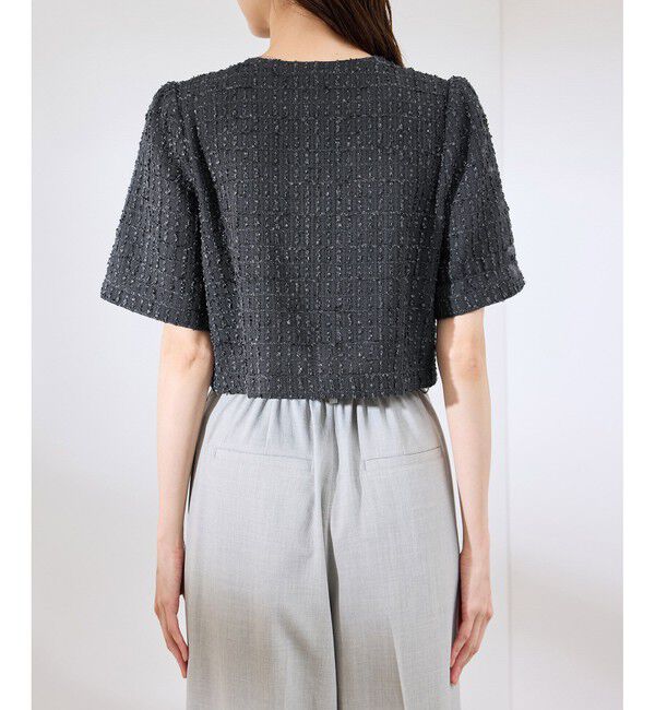 Rope&rsquo;Picnic「【サマー・ツイード】金ボタンカーディジャケット」|ノーカラージャケット|