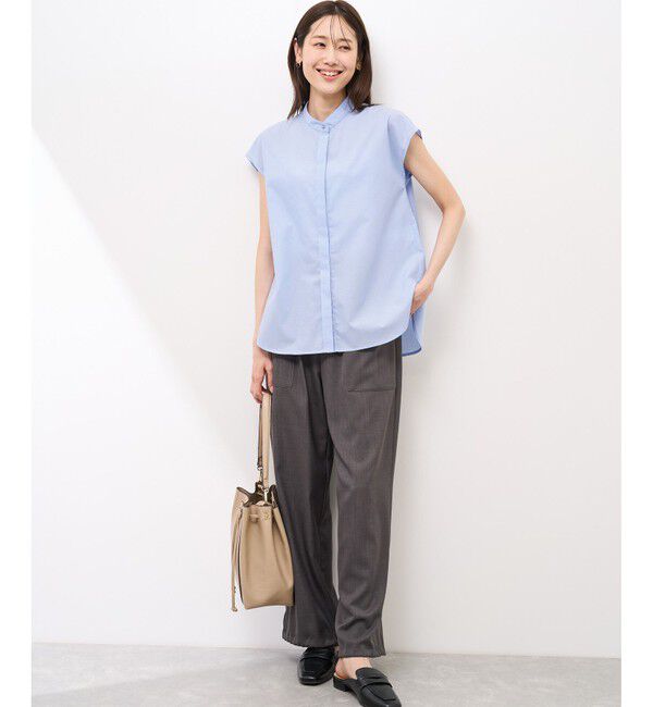 Rope&rsquo;Picnic「【防シワ】リボンフレンチスリーブシャツ」|シャツ・ブラウス|